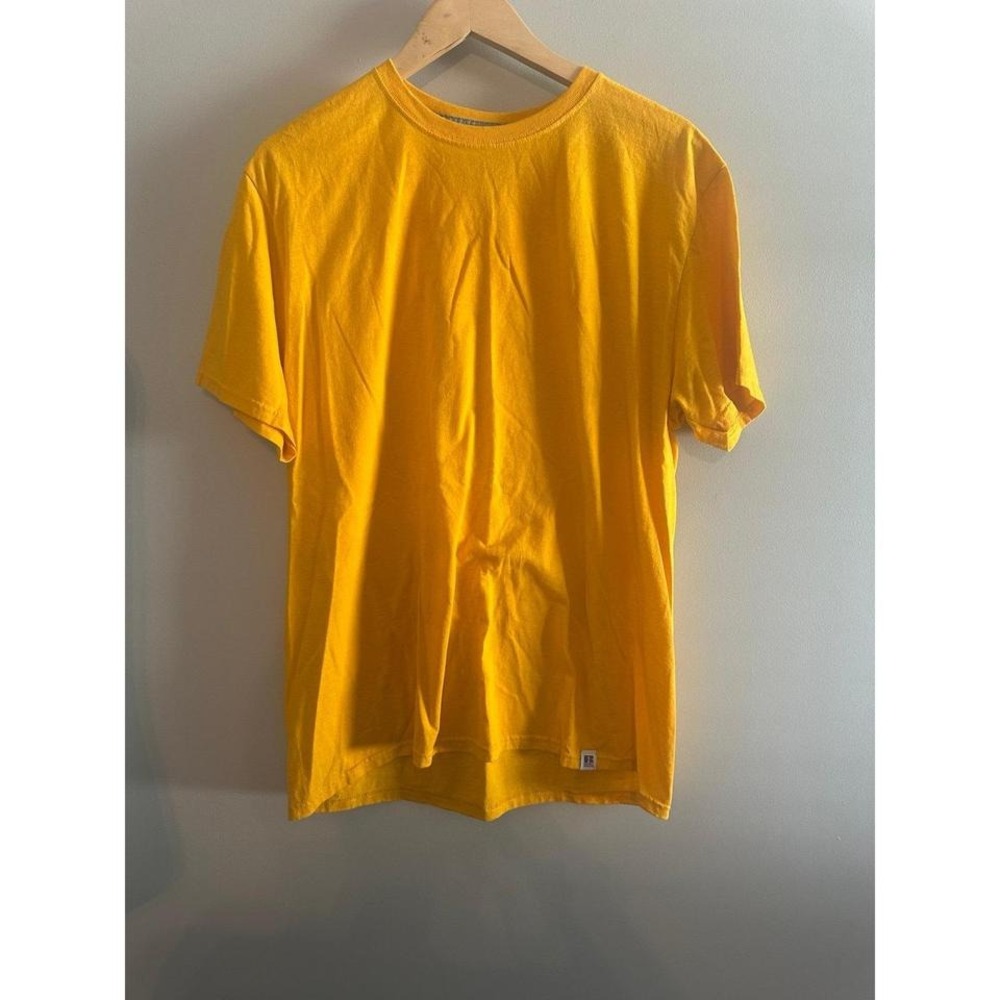 Russell Athletic Yellow Short Sleeve‎ Crew Neck T-Shirt Menswear